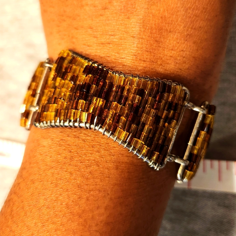 beaded metal bracelet